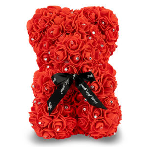 Red Rose Bear with Diamond 25cm