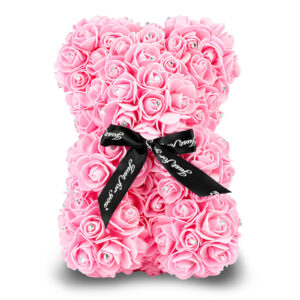 Hot Pink Rose Bear with Diamond 25cm